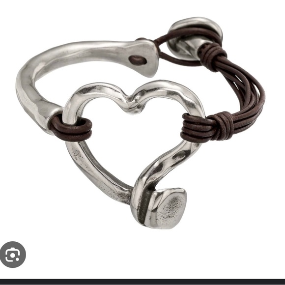 Uno de 50 leather and silver plate bangle - Picture 4 of 4